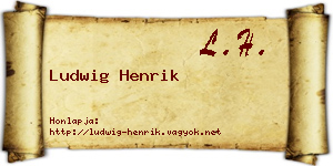 Ludwig Henrik névjegykártya